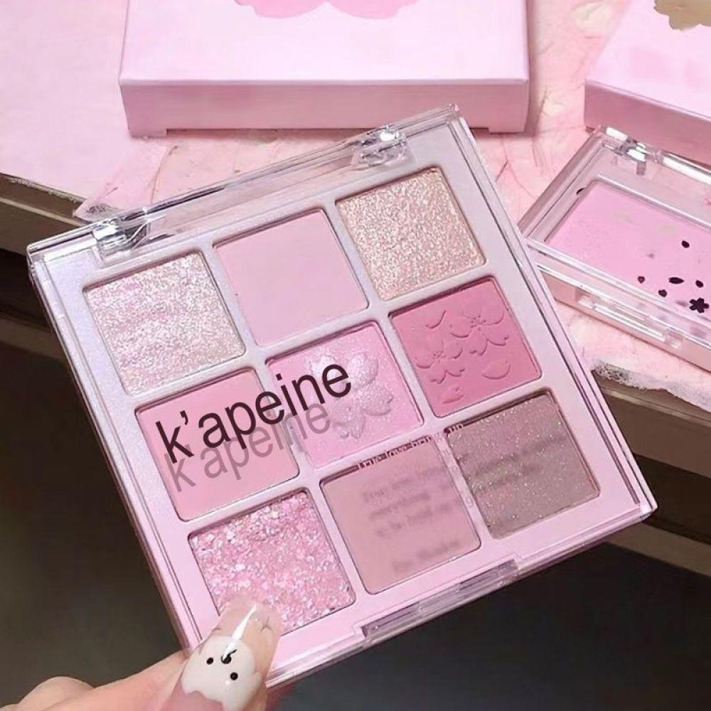 Romantic Sakura 9 Color Eyeshadow Palette Matte Pearlescent Milk Tea Peach Color Makeup Palette