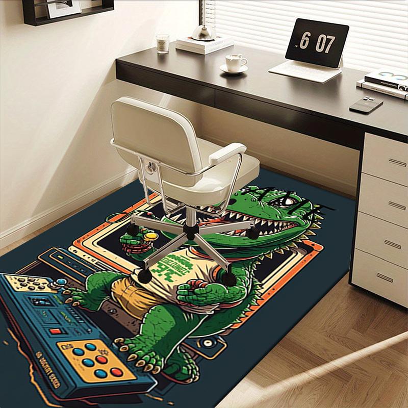 Crocodile, Retro, Gaming Office Carpet Soft Polyester Entrance Carpet Washable Non slip Machine Wash