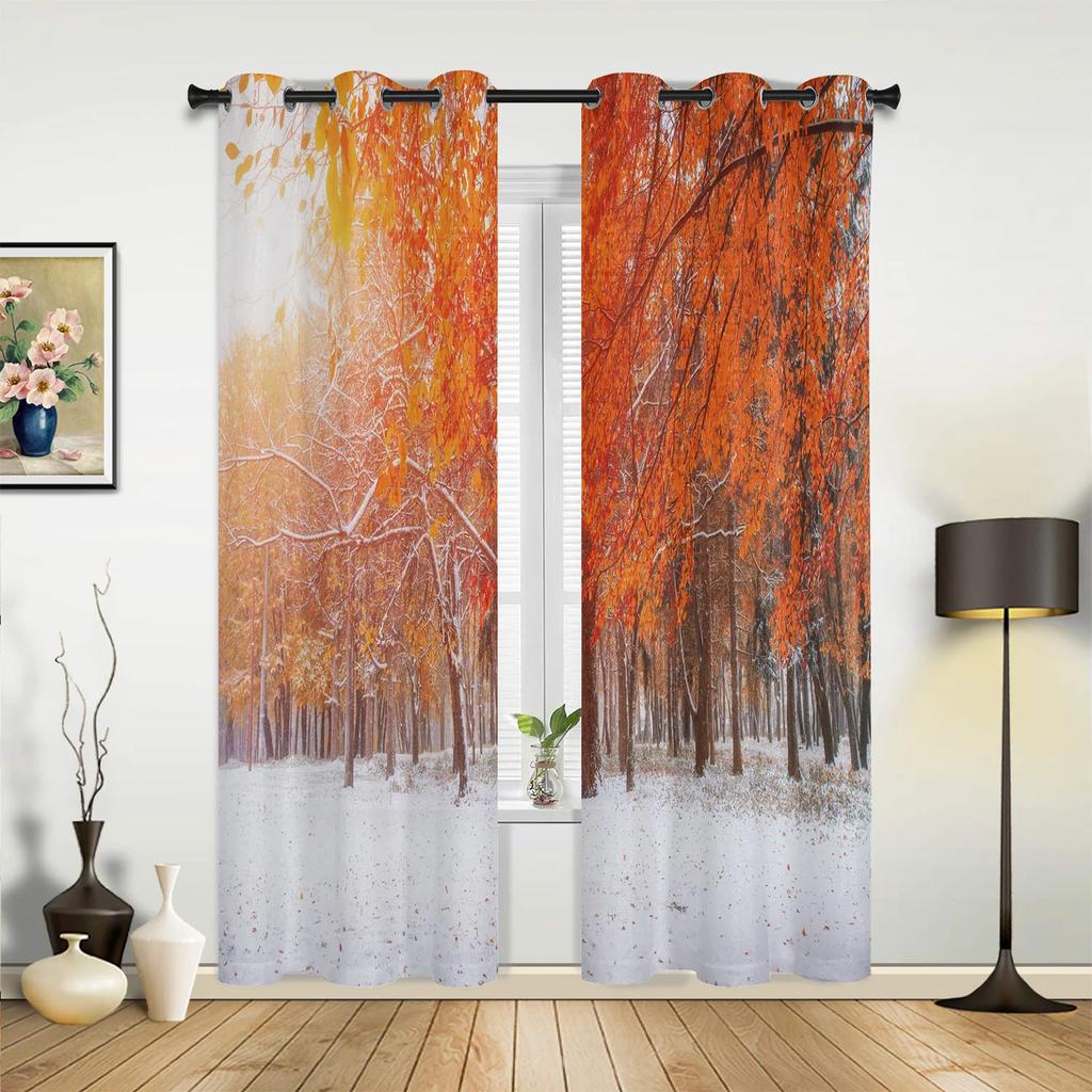 Winter Schneeberg Morgenlandschaft Hausvorhänge für Schlafzimmer Wohnzimmer Vorhänge Küche Kinder Fenstergardine Heimdeko