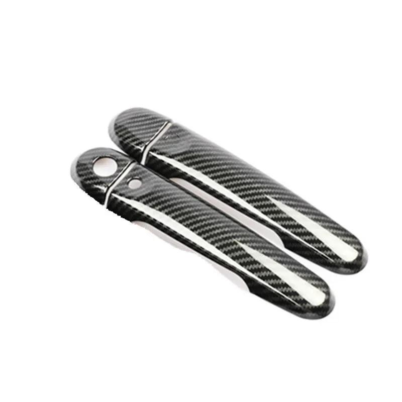Door Handle Covers For Infiniti ESQ Nissan JUKE F15 2010- Chrome Carbon Fiber Accessories Stickers Car Styling Car Decal 1 button