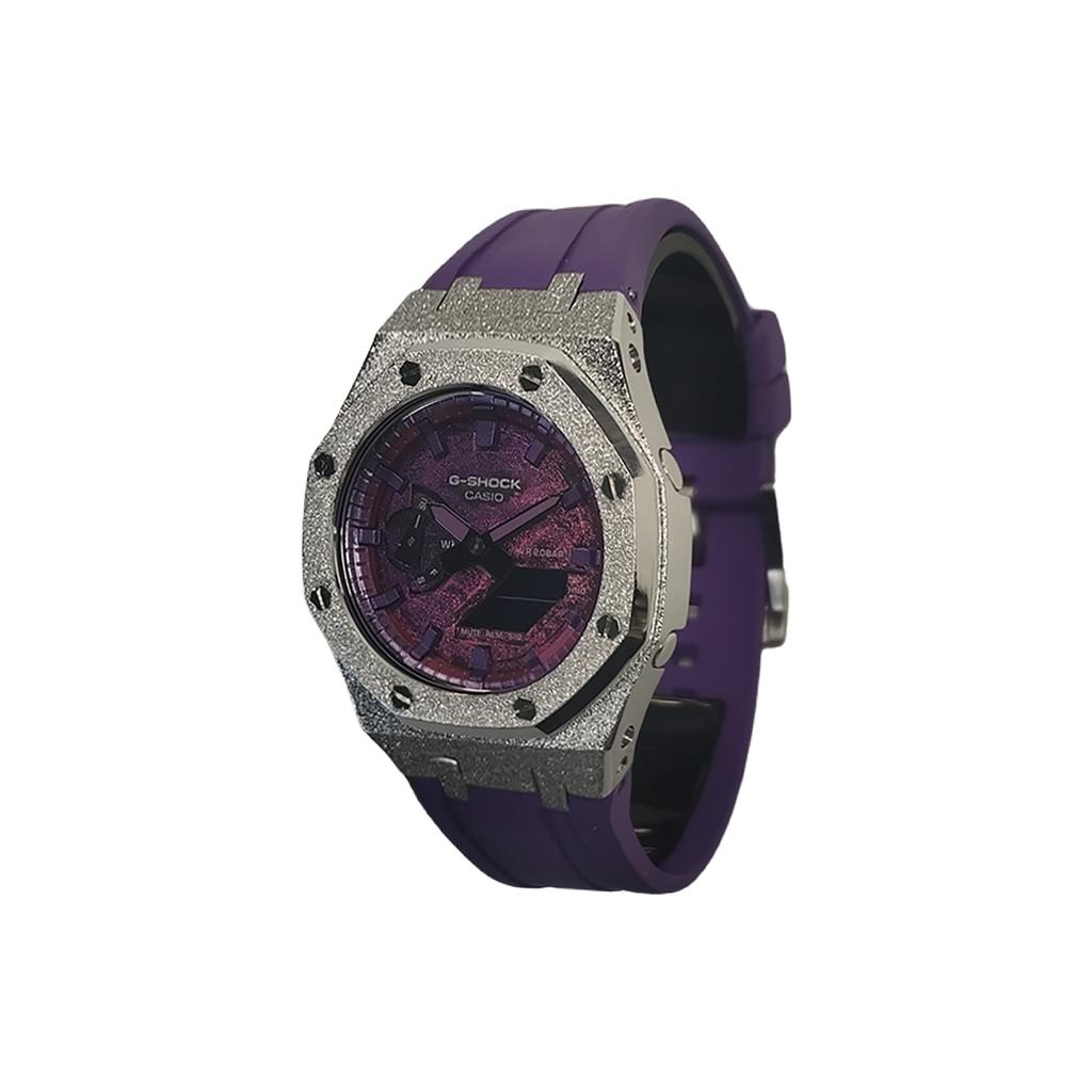 CASIO Men Liquid Crystal,Analog Dual Display Series 44mm Purple Watch GA-2100SKE-7A(Watch3--)