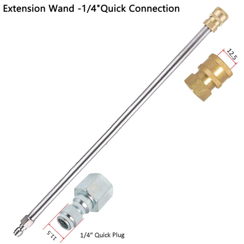 Pressure Washer Extension Wand Lance Total 32 Inch With 1/4 Inch Quick Plug Connect Stainless Steel Spray Rod
