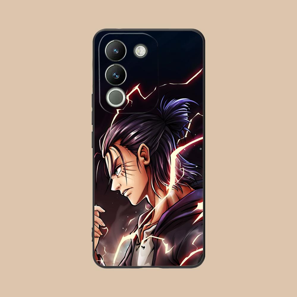 AOT Eren Yeager Matte TPU Mobile Phone Case for VIVO Y77 76 75 74 73 72 58 56 55 51 50 38 36 Y19 Y18 Y03 Y01 5G Colorful Cover