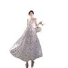 Temperament French Retro Suspender Photo Dress Waist and Thin Travel Wear Sanya Seaside Vacation Beach Dress