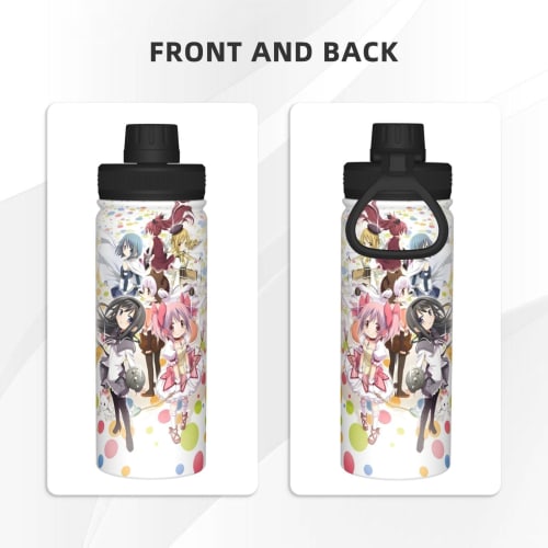 530ml Direct Drinking Thermos, Puella Magi Madoka Magica Stainless Steel Bottle, Insulated, Vacuum Insulated, Sports Bottle, for Girls, Boys, Kids, Ad