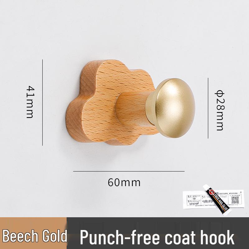 Luxury Solid Wood Wall-Mounted Coat and Hat Hook Rack