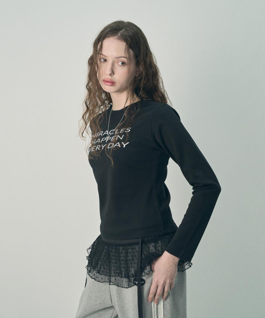 Mihebeu Layered Polka Dot Lace Skirt