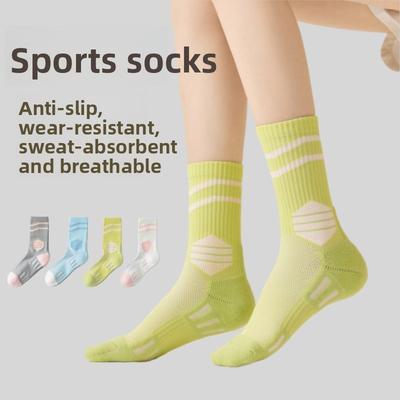 Calzini da Badminton, Calzini da Tennis da Donna, Calzini Sportivi da Corsa, Stile da Donna, Fondo Asciugamano, Calzini Antiscivolo a Mezza Gamba