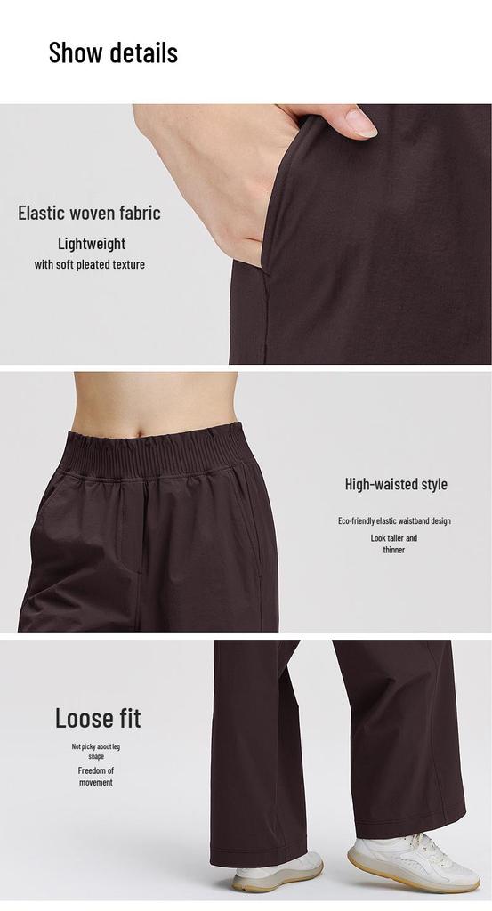 Lulu Damen Schlankmachende Schnelltrocknende High-Waist Wide-Leg Yoga- und Laufschweißhosen