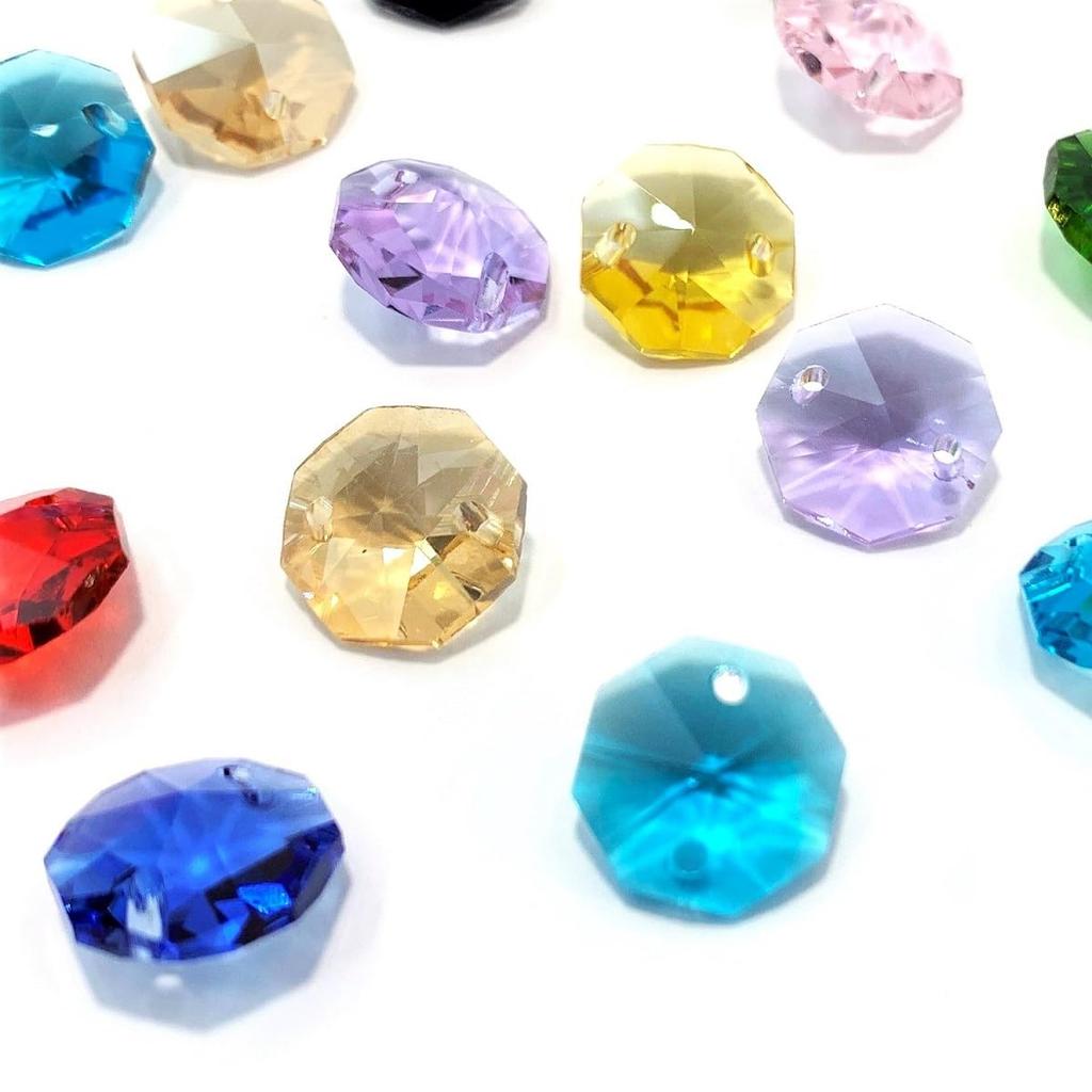 Himmelsfärd Åttkantiga Pärlor, 14mm, 2 Hål, Färgglada, 10 Färger, 100 Stycken, Solfångare, Åttkant, Delar, Material, Tillbehör, Handgjorda