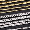 Punk 925 Sterling Silver 6mm Embossed Flat Snake Chain Necklace Gold/Silver Chain Men Women Fashion Jewelry