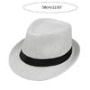 Outdoor Gentlemen Trilby Hat Straw Weaving Fedoras Hat Teens Festival Proms Hat