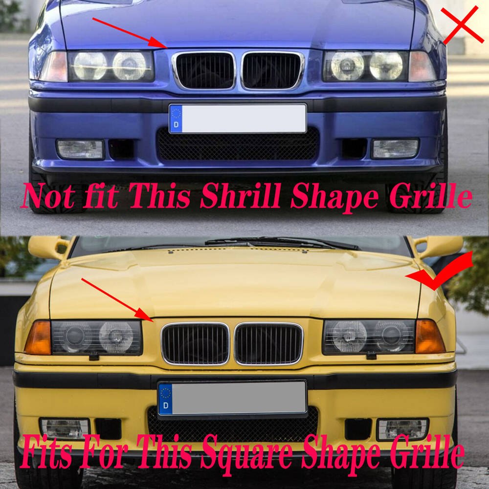 1 Pair Front Hood Bumper Kidney Grilles Grill Chrome for BMW 3-Series E36 Sedan Coupe Touring 1990-1996 51138122237 51138122238