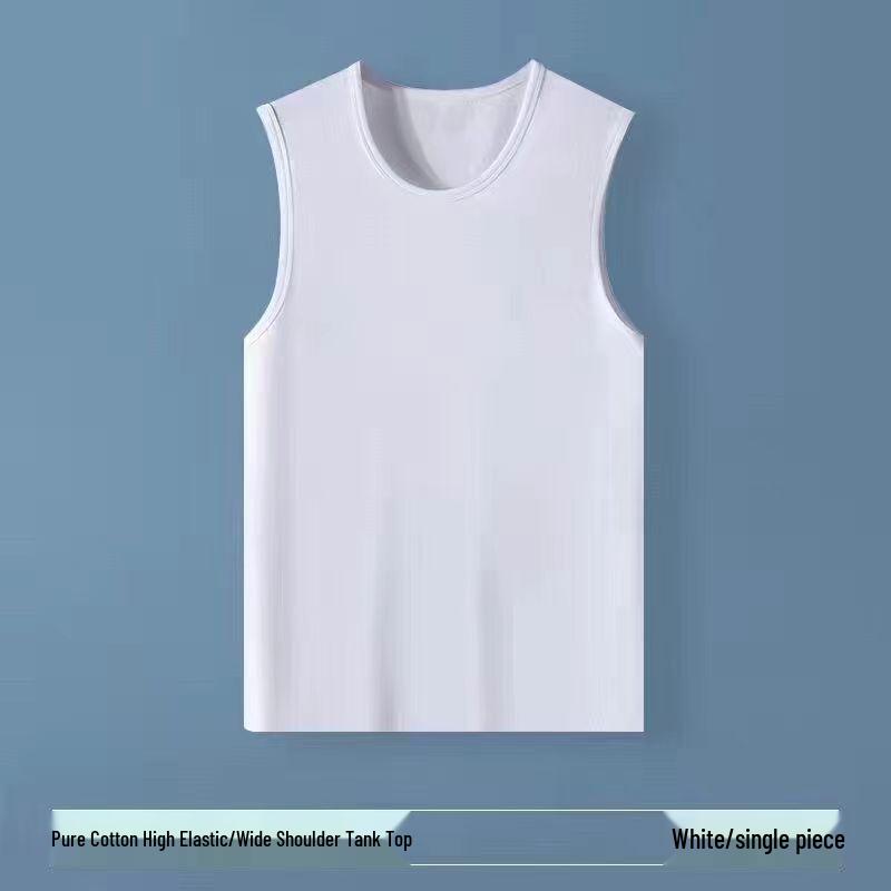 

Мужская майка-борцовка из хлопка - Спортивная майка из чистого хлопка для весны/лета L белый