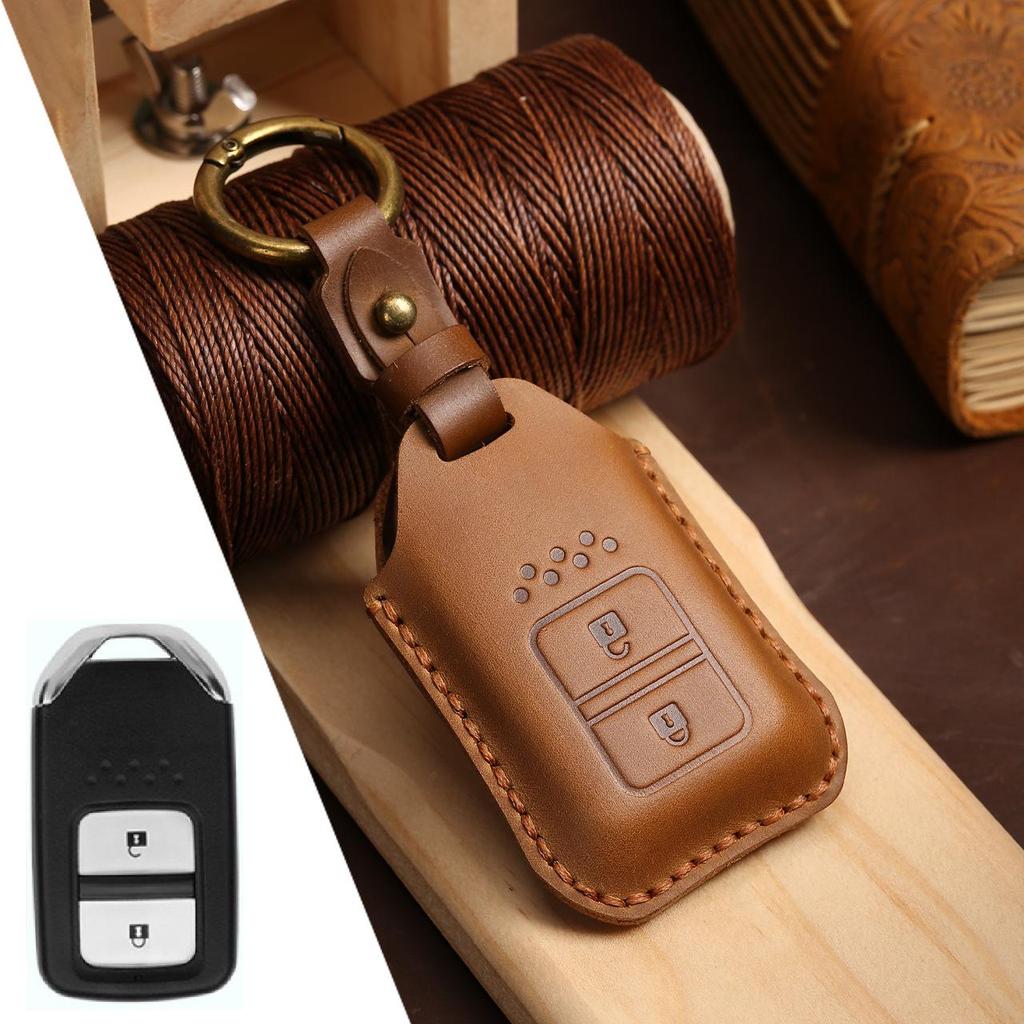 Genuine Leather Key Cover for Honda Civic & Accord - Full Wrap Cowhide Protection