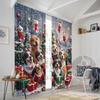 2pcs,2D Plane Printing Curtains Christmas Dogs Tree Snow (2) Polyester (without Rod) Holiday for Various Room Types
