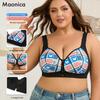 Front Button XL-5XL European Size Plus Size Underwear Adjustable Shoulder Straps Printed Bra