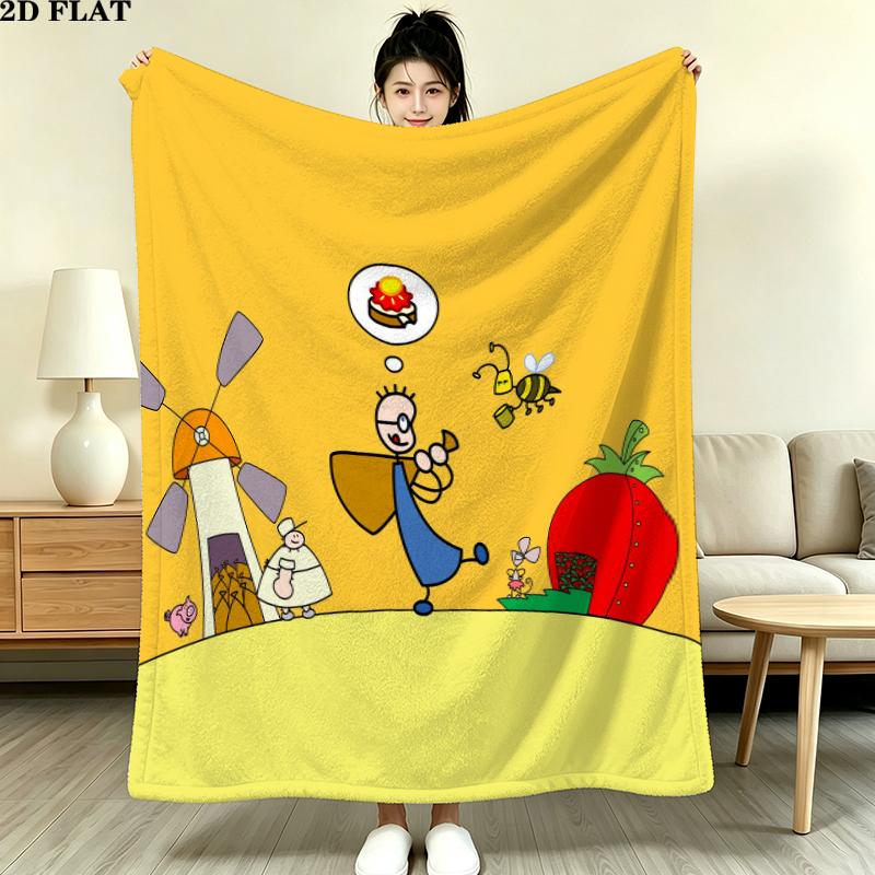 Tom Water Print Flannel Blanket, High quality Comfortable for All Seasons, Home Decor, Warmth and Comfort, Perfect for Christmas Gifts