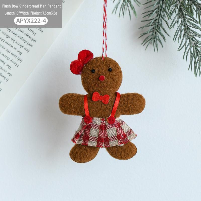 Christmas Tree Gingerbread Man Fabric Ornaments & Decorations