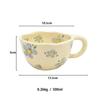 Hand-Pinched Korean Ceramic Mug for Coffee, Milk, Juice, or Breakfast with Floral Design