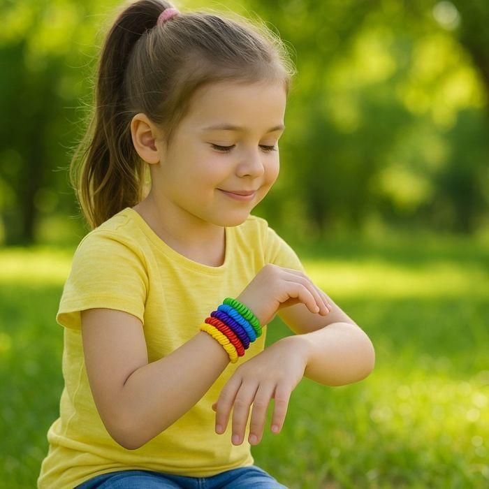Bracelet Spirale Citronnelle Anti-Moustique Sans Produits Chimiques Taille Unique pour Enfants et Adultes - Couleurs Aléatoires