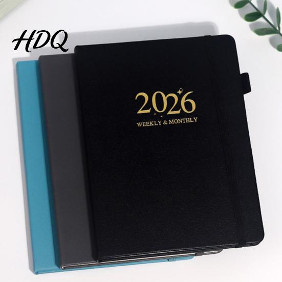 Elastic Strap Notebook 144 Planner 2026 A5 Daily Journal Sheets Hardcover Pen Calendar Multifunctional Work-Life
