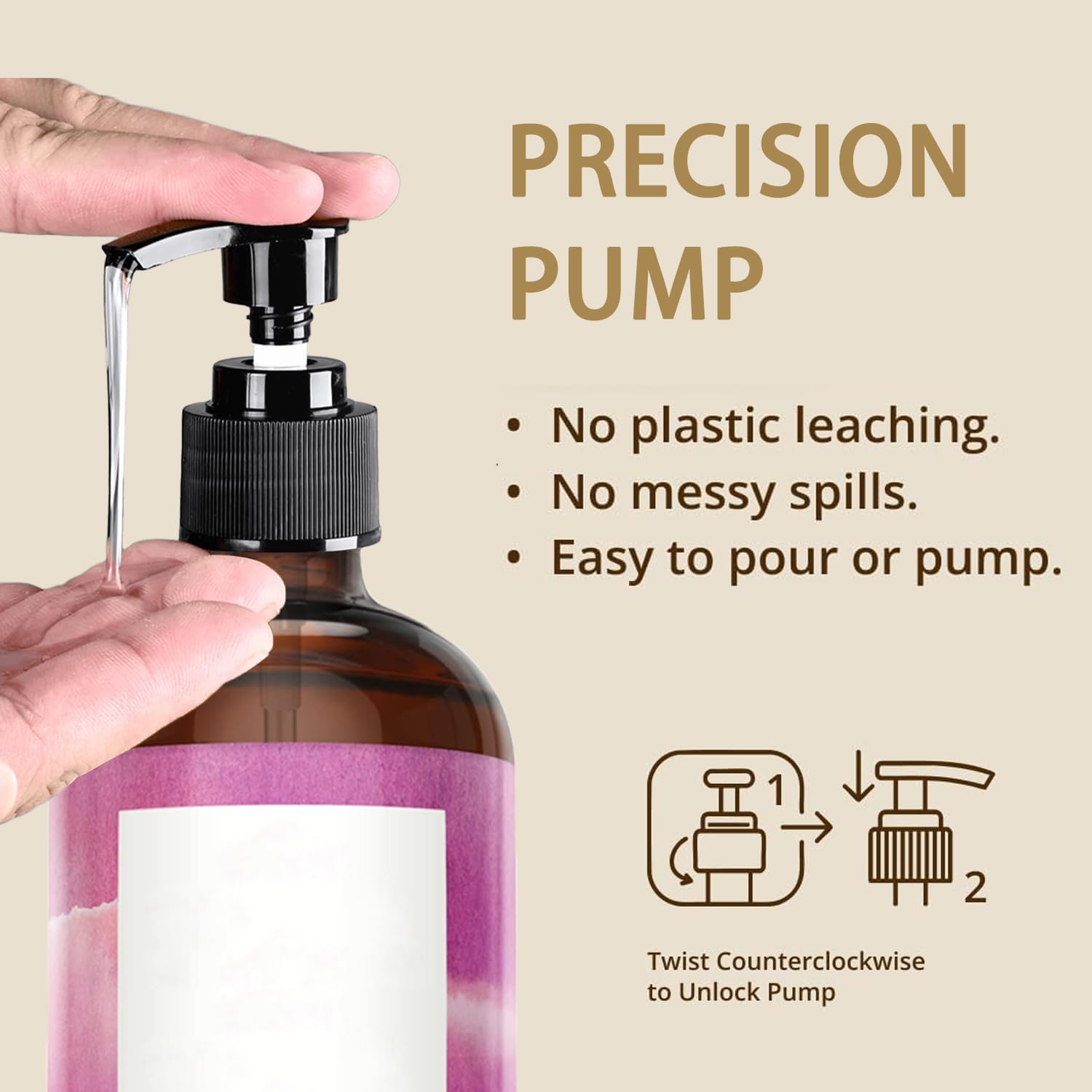 3 шт. Насос-дозатор, совместимый с Queen of Thrones & Heritage Castor Oil & Rejuvenaturals, Пластиковый насос для бутылки 16 унций - Горлышко 1 дюйм, Queen