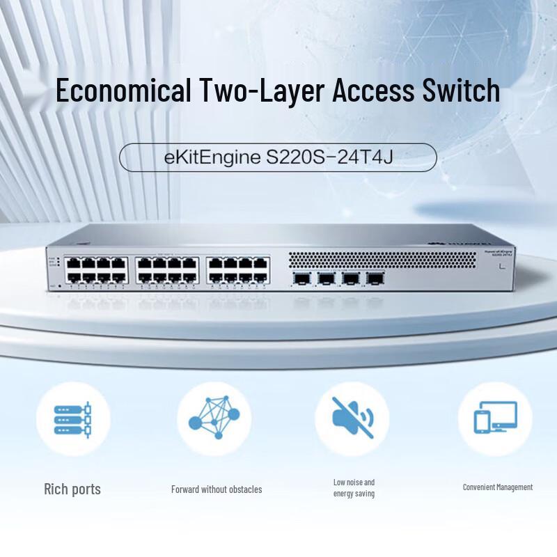 

Huawei Kunling S220S-24T4J 28-Port Managed Gigabit Ethernet Switch