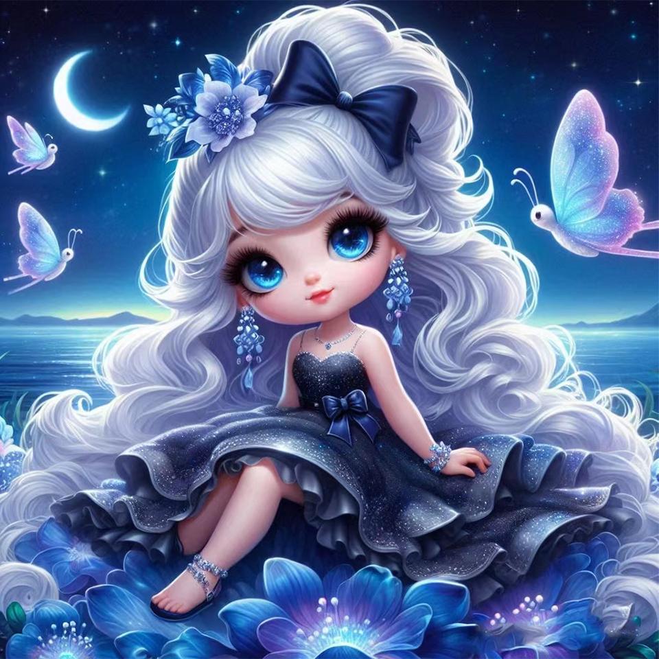 Diy Cartoon Square Diamond Princess Painting Kit Girl Flower Cross Embroidery Handmade Mosaic Art Gift 2024 New Home Renovation