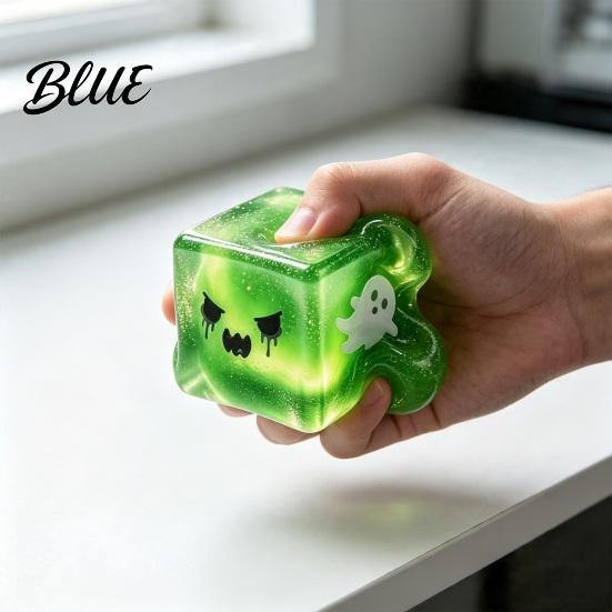 Dekorative Figuren für Schreibtische Halloween Geist Knetwürfel Glitzer Langsam aufsteigendes Fidget Spielzeug Mehrfarbig Verträumte Stress Spielzeuge Weich Dekompression