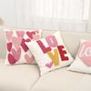 Embroidered Love Cute Sofa Pillowcase Valentine's Day Tufted Velvet Cotton Pillow Cover Letter Pink Throw Cushion Covers 45x45