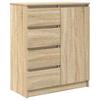 VidaXL Buffet avec tiroirs chêne sonoma 71x35x84 cm bois d'ingénierie, meuble de rangement, buffet, meuble d'entrée, meuble 861582