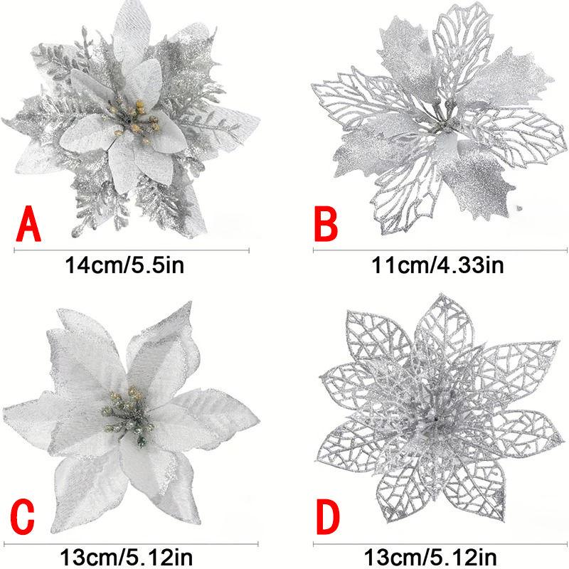 

Glitter Flower Set for DIY Christmas Ornaments and Wreaths