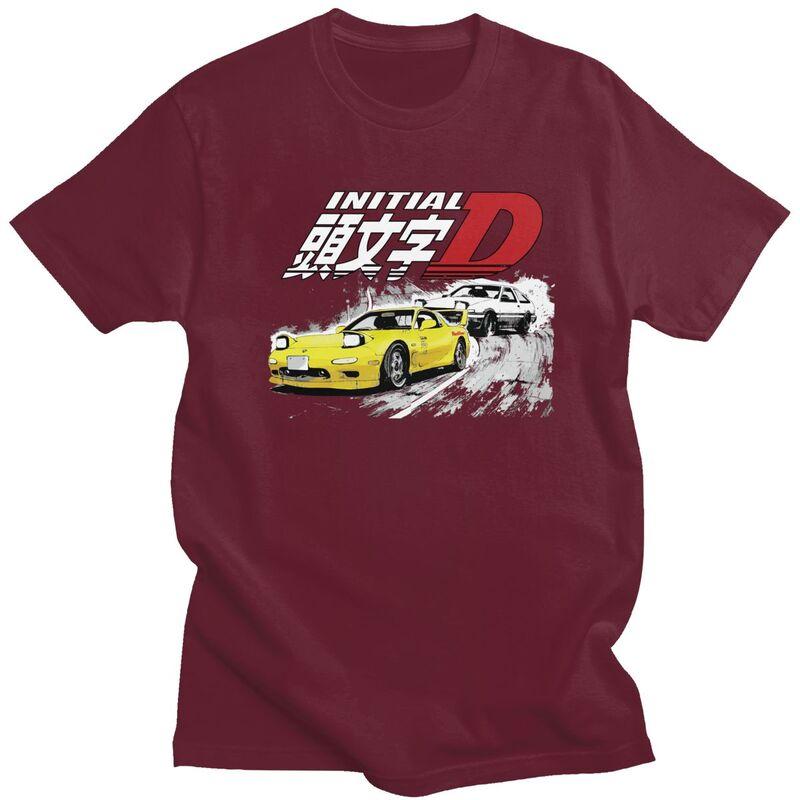 Custom Classic Anime Initial D Drift Racing T Shirt Men Tshirt Casual Tee Pure Cotton Slim Fit Tshirts Gift
