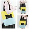 Lutesa Women's A4 Size Canvas Tote Bag, Large Capacity, Lightweight, Perfect for Commuting, School, or Casual Outings (Cat Design)
