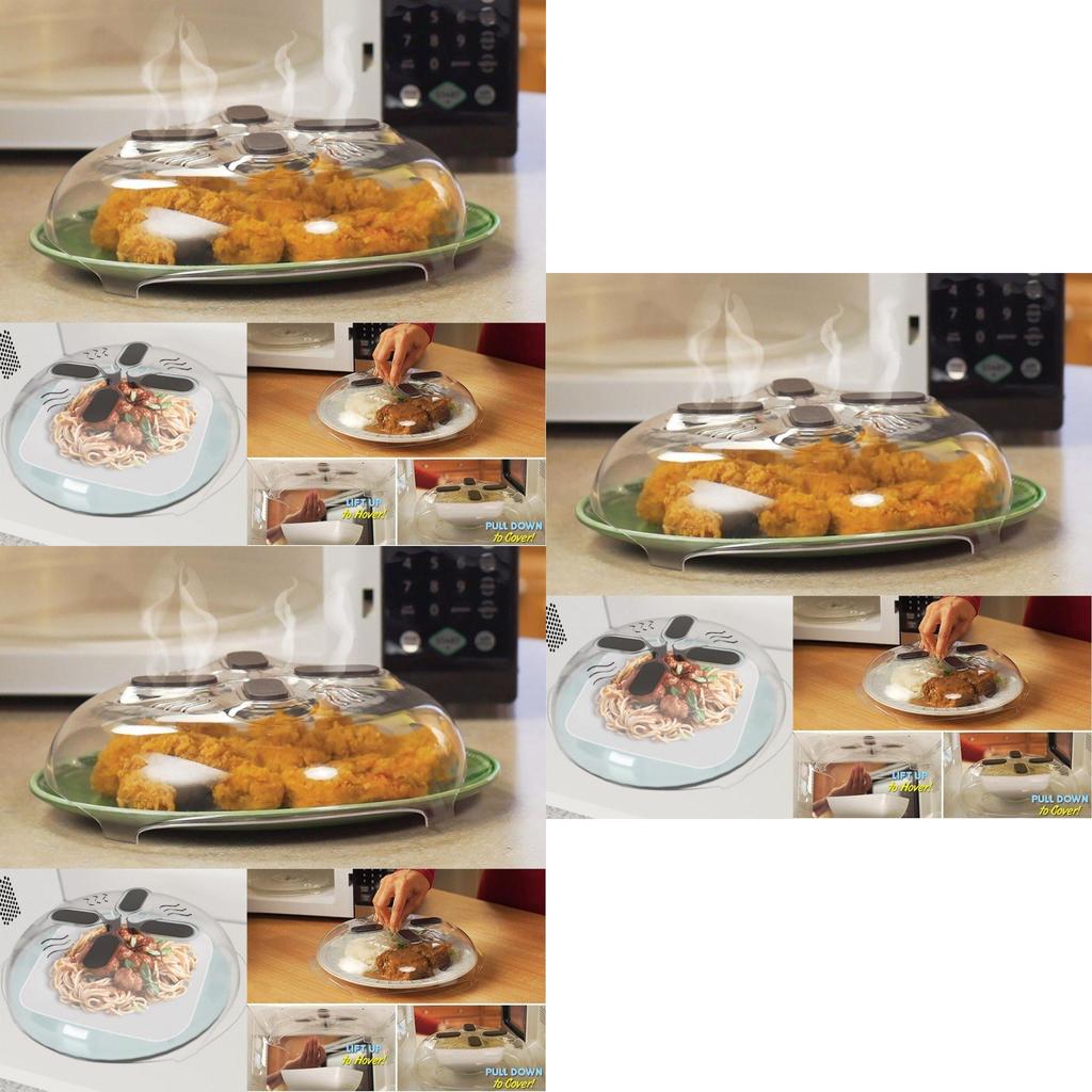 Cover Hover Microwave Food Splatter Guard Magnetic Steam Vents Kit Tool Lid Safe