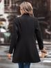 Gabardina con cuello de solapa Abrigo cortavientos para mujer Ropa entallada Mujer Capa holgada Abrigo de lana de un solo botón Prendas de abrigo
