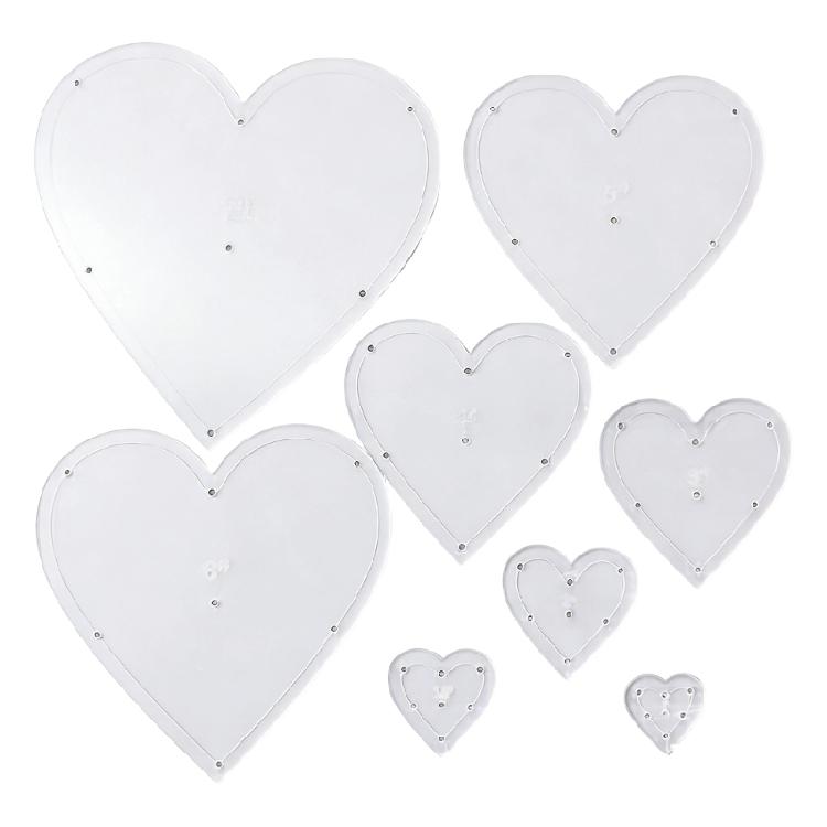 

8Pcs/pack Quality Acrylic Heart Design Stencils Multi Pack Patchwork Templates Design For Textile And Decorative Arts 1