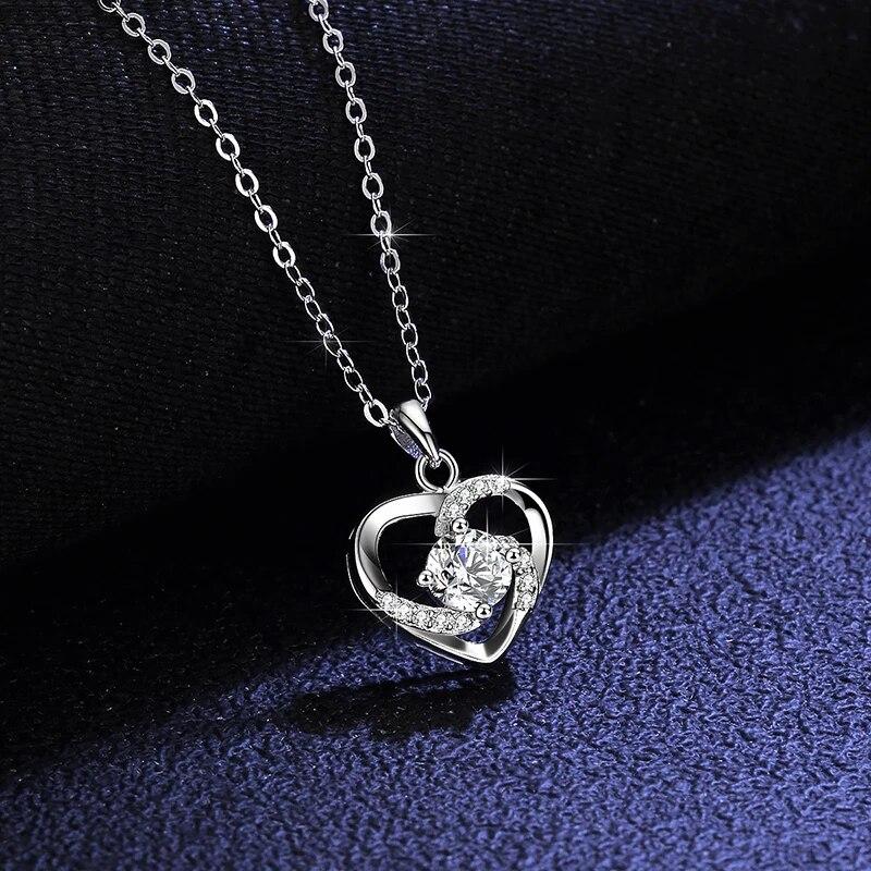 Neue Echte Moissanite Herz Anhänger Halskette VVS1 D Farbe Reinem S925 Sterling Silber Edlen Schmuck Geschenk für Frauen