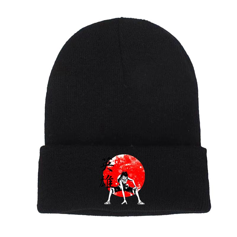 Janpanese Anime Winter Hats for Unisex Luffy New Beanies Knitted Hat Autumn Female Beanie Caps Warmer Bonnet Ladies Casual Cap