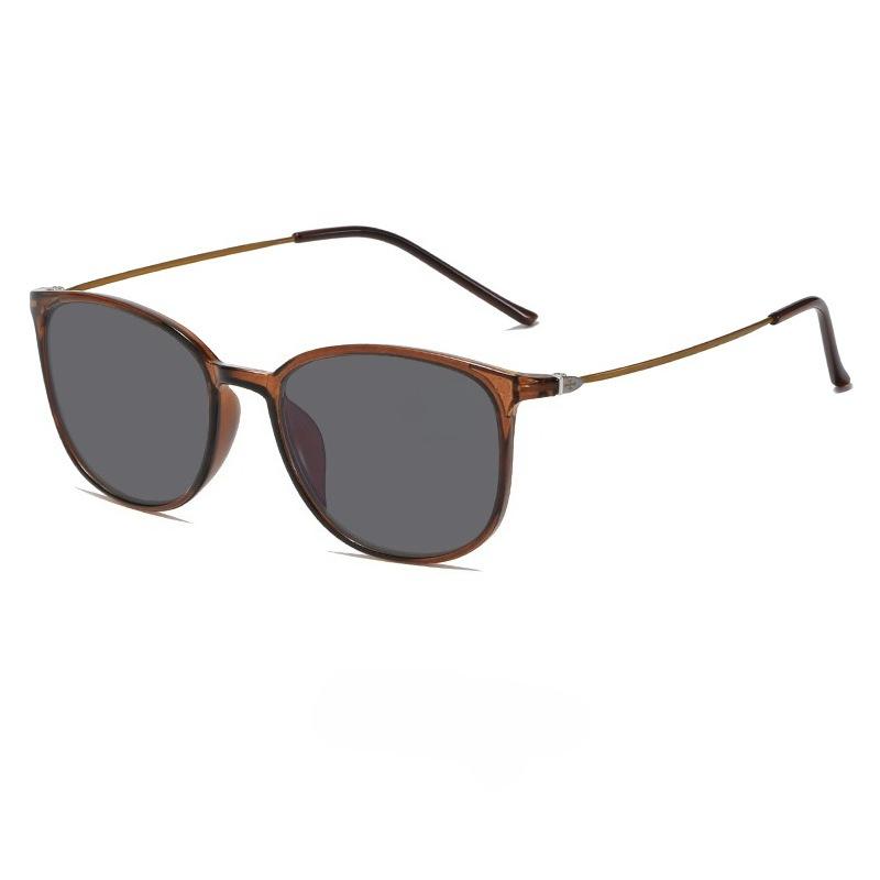 Nouvelles Lunettes de Soleil Presbytie Anti-Lumière Bleue Cadre Carré Rétro Lunettes d'Extérieur Haute Définition avec Dioptries Plus