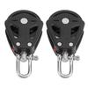 2PCS Marine Pulley Block Stainless Steel Nylon Heavy Duty High Load Capacity Universal Single Head Pulley for Sailboat