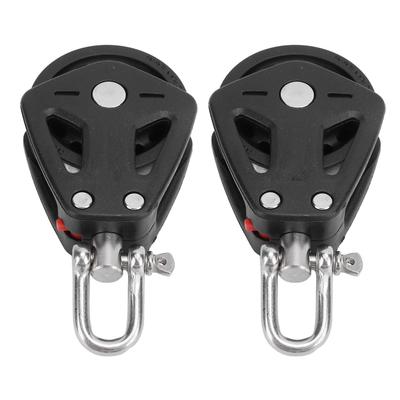 2PCS Marine Pulley Block Stainless Steel Nylon Heavy Duty High Load Capacity Universal Single Head Pulley for Sailboat