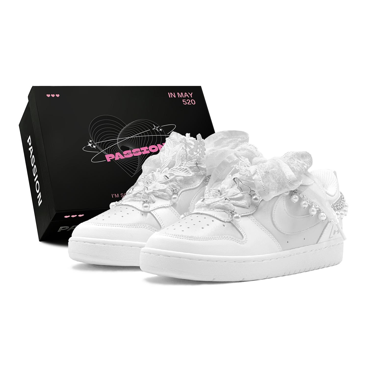

Nike Court Borough GS Couple s, Romantic Favor, Ballet Love Song, Pearl, Premium Aesthetic Low top Skateboard Shoes BQ5448-100(TeamS2-S-BOX) 38