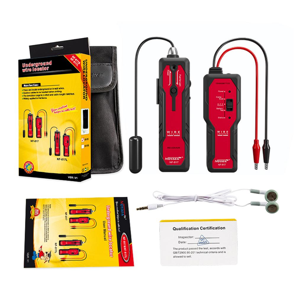 Noyafa Underground Cable Locator NF-817 Visual Fault Wire Tracer Anti-Interference Cable Tester Professional Cable Finder NF-817