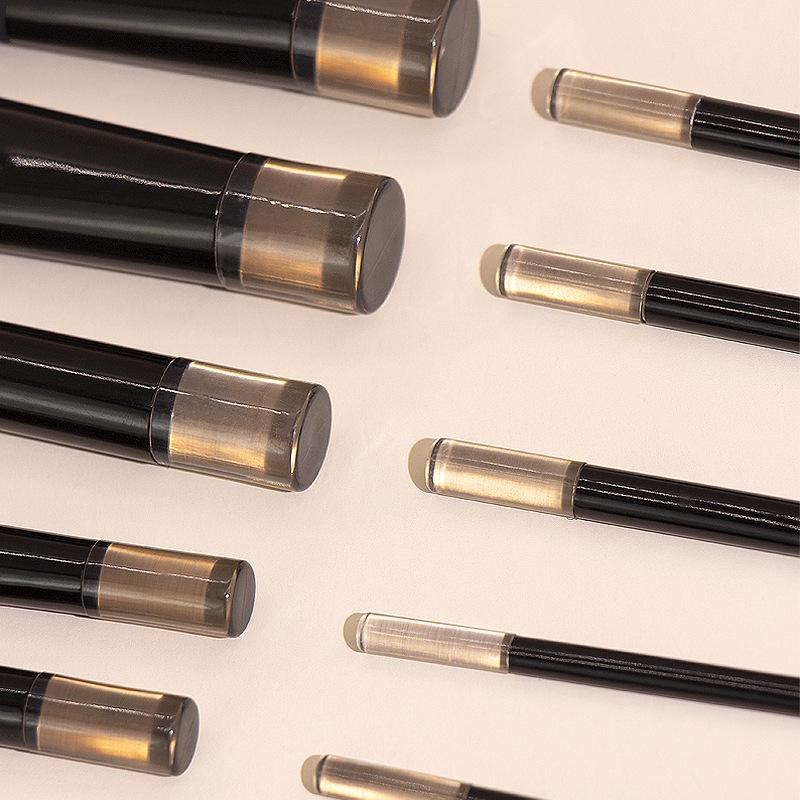 10-Piece Beginner Mini Makeup Brush Set with Crystal Handles - Portable Travel Kit with Brush Bag