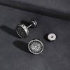 Vnox Viking Compass Zircon Stud Earrings, Copper Metal White Gold Plated Spiral Ear Post, Simple Jewelry Gift for Men Boys Him