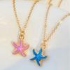 Süße Süße Mehrfarbige Seestern Stern Anhänger Halskette für Damen Bohemia Charm Mode Sommer Strand Halsband Schmuck Zubehör Geschenk