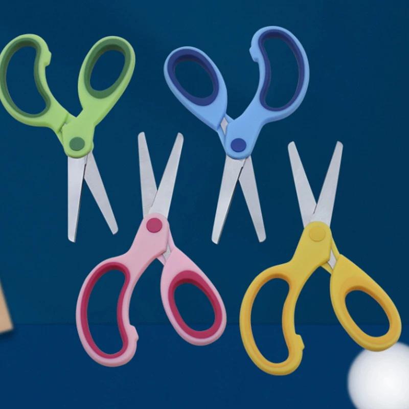Left-Handed Scissors Student Stainless Steel Colorful Cute Scissors Children'S Small Scissors Simple Safety Office Scissors