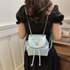 Stylish Spring Summer Fashion Backpack For Women In Black Blue Silver White Pu Material